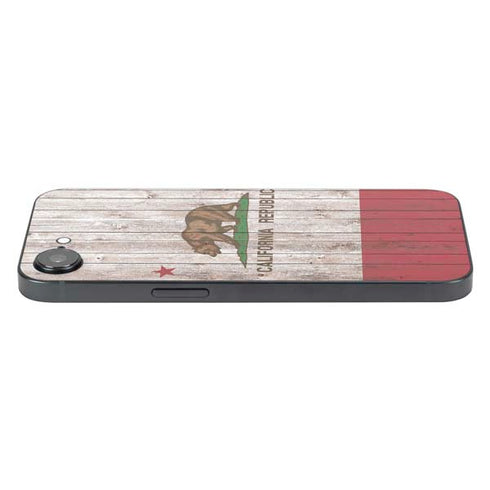 California Flag Dark Wood iPhone 16e Skin